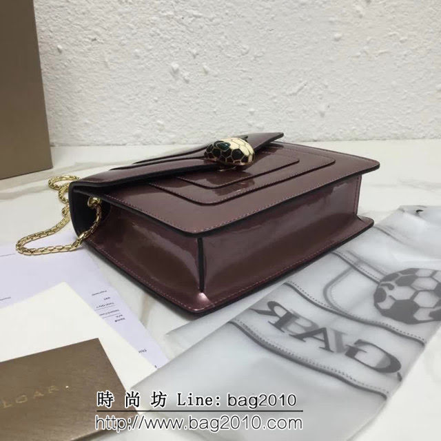 BVLGARI寶格麗 漆皮系列 小號 時尚 鏈條單肩斜挎包 34559 FYD1369